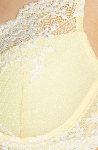 Shop Wacoal Embrace Lace Underwire Contour Bra In Pale Banana/ White Alyssum