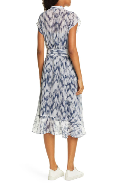 Shop Club Monaco Dremah Silk Midi Dress In Navy Multi