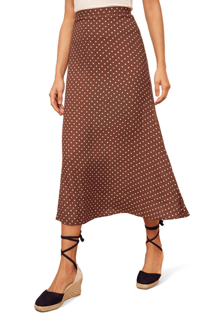 Shop Reformation Bea Midi Skirt In Cappucchino