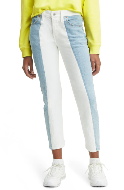 Shop Levi's 501 Colorblock High Waist Crop Jeans In Sliced And Diced