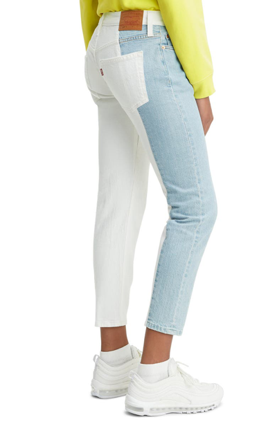 Shop Levi's 501 Colorblock High Waist Crop Jeans In Sliced And Diced