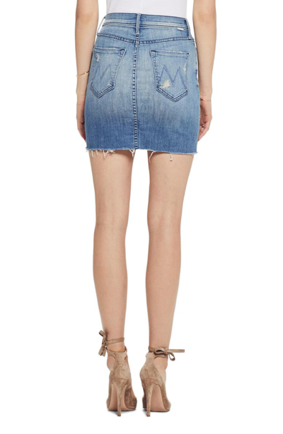 Shop Mother The Sacred Slit Denim Miniskirt In Where Theres Smoke
