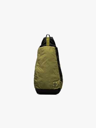 Shop Stone Island 'chartreuse' One-shoulder-rucksack In Green