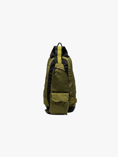 Shop Stone Island 'chartreuse' One-shoulder-rucksack In Green