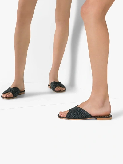 Shop Carrie Forbes Black Salon Raffia Sandals