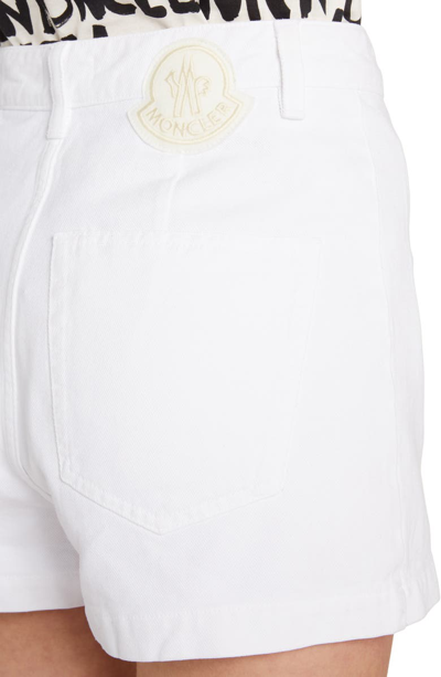 Shop Moncler Denim Shorts In White