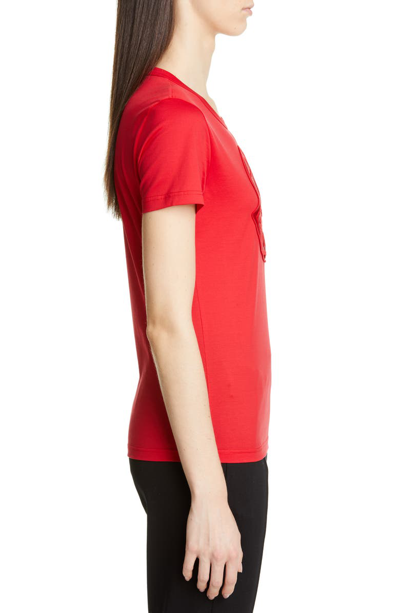 Shop Moncler Logo Patch Cotton Tee In Red