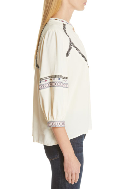 Shop Ba&sh Plume Embroidered Top In Ecru