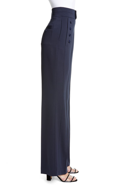 Shop Equipment Button Detail Wide Leg Trousers In Eclipse