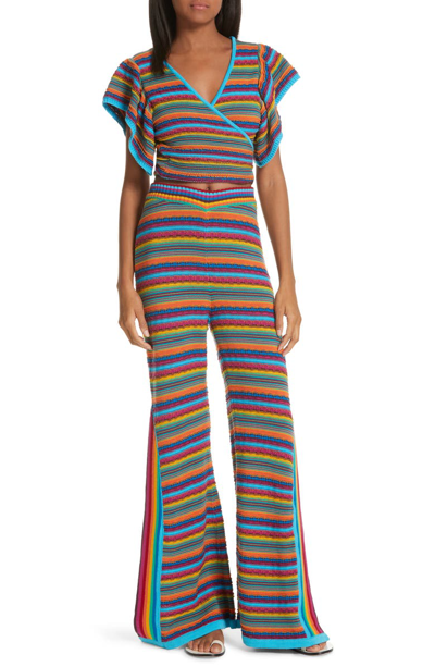 Shop All Things Mochi Oceana Stripe Crochet Pants In Multi