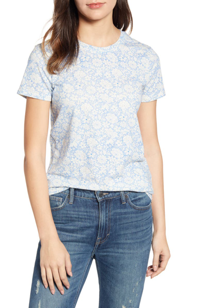 Shop Lucky Brand All Over Floral Tee In Blue Multi