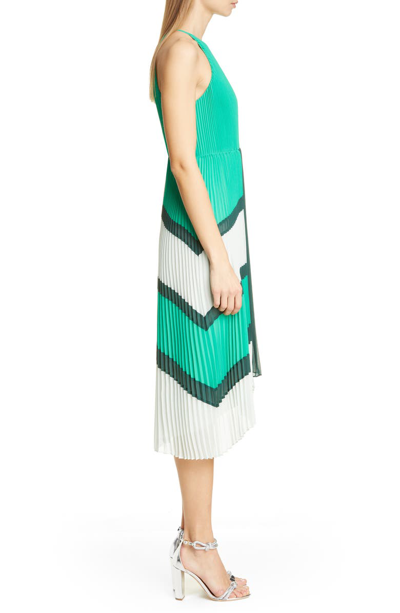 Shop Ted Baker Nellina Pleated Midi Dress In Bright Green