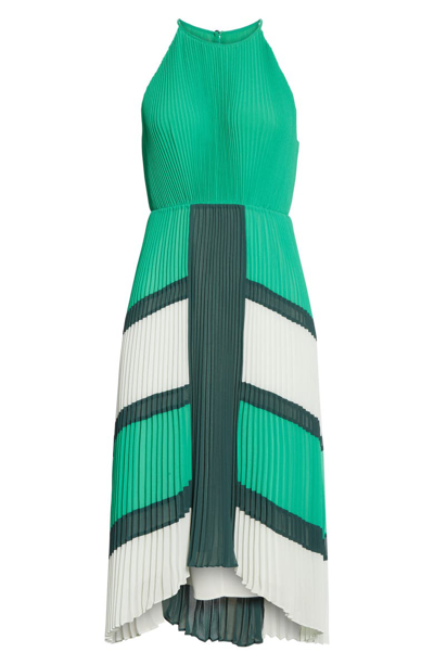 Shop Ted Baker Nellina Pleated Midi Dress In Bright Green