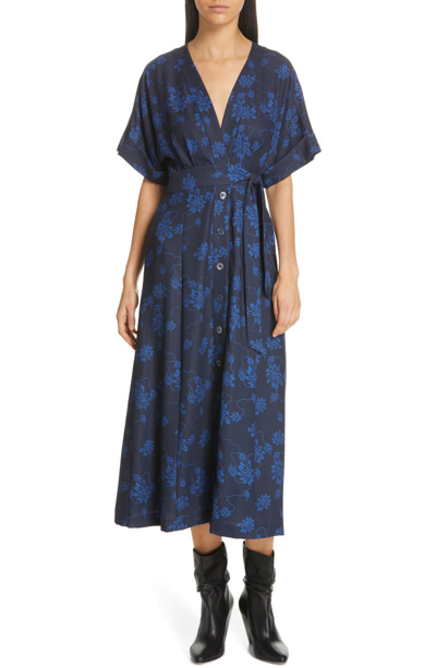 Shop Equipment Nauman Dress In Eclipse/ Bleu Cotier