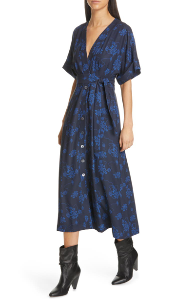 Shop Equipment Nauman Dress In Eclipse/ Bleu Cotier