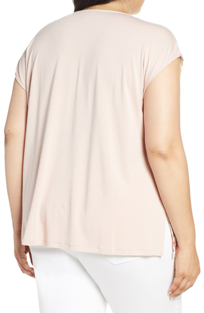Shop Vince Camuto Wildflower Sequin Top In Peach Bellini