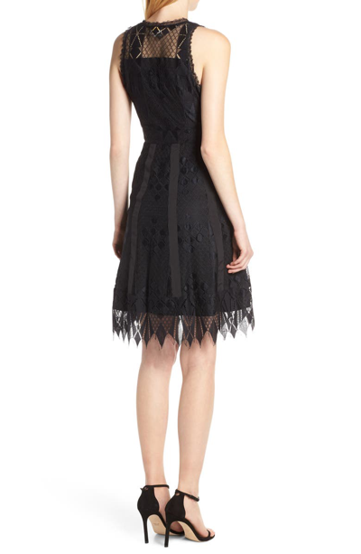 Shop Foxiedox Sabella Lace Fit & Flare Dress In Black