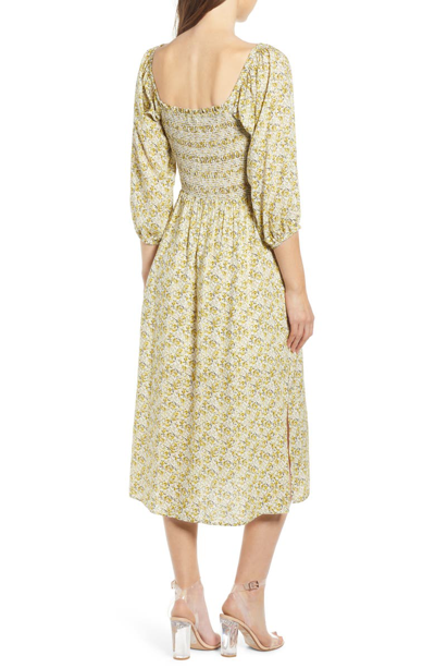 Wayf nevah smocked midi sales dress