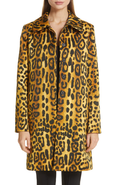 Shop Adam Lippes Jaguar Print Duchesse Satin Coat