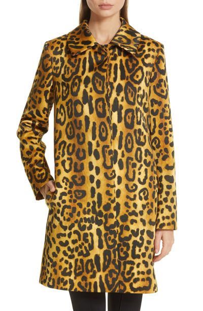 Shop Adam Lippes Jaguar Print Duchesse Satin Coat