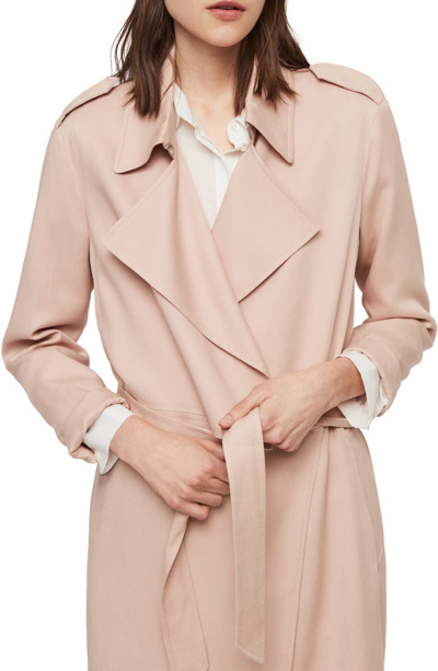 Allsaints Bexley Mac Trench Coat In Blush Pink ModeSens