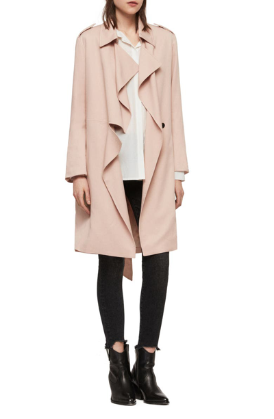 Allsaints Bexley Mac Trench Coat In Blush Pink | ModeSens