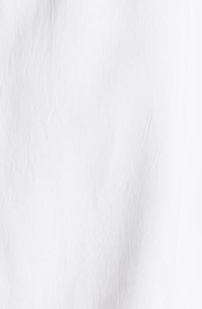 Shop Tibi Shirred Sleeve Drape Twill Dress In White