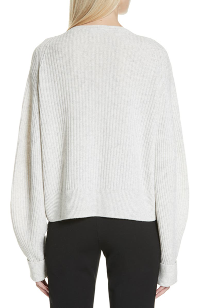 Shop Vince Ribbed Bateau Neck Sweater In Heather Cloud