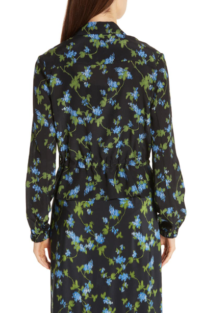 Shop Altuzarra Floral Print Silk Jacket In Black