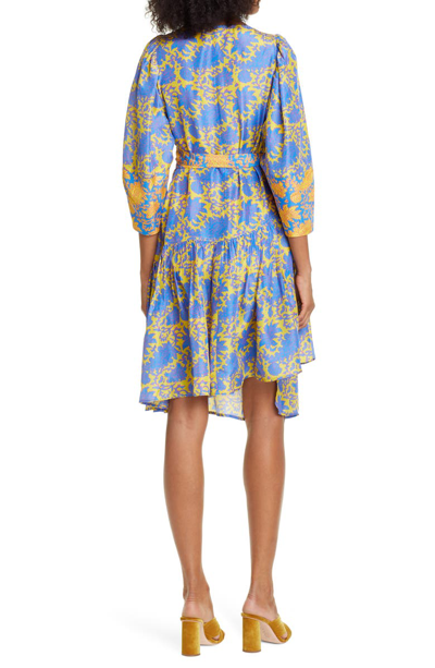 Shop Apiece Apart Meru Bougainvillea Silk Wrap Dress In Sun