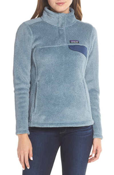 Shop Patagonia Re-tool Snap-t Fleece Pullover In Shadow Blue - Cadet Blue X-dye