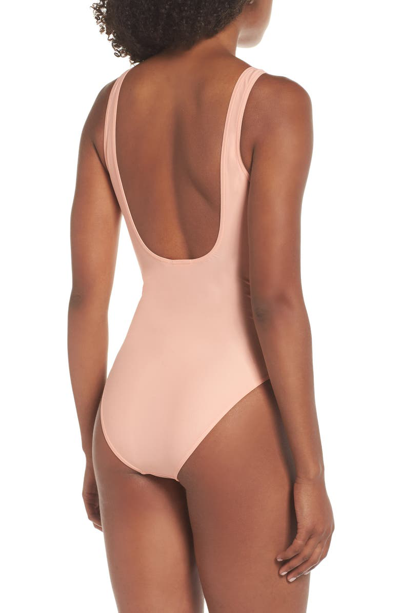 Shop Adidas Originals Tricot One-piece Swimsuit In Dust Pink