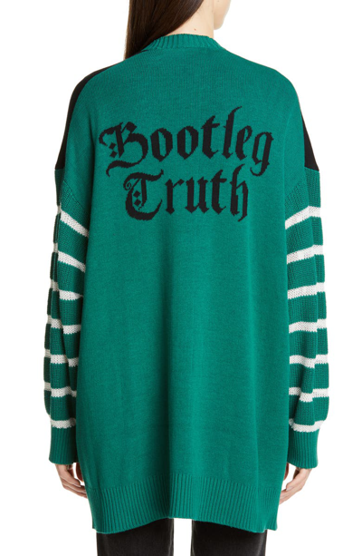 Shop Undercover Bootleg Truth Longline Cardigan In Green