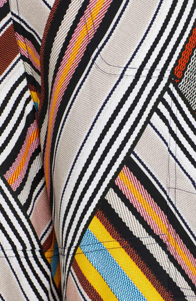Shop Tory Burch Silk Cargo Pants In Webbing Stripe Diagonal