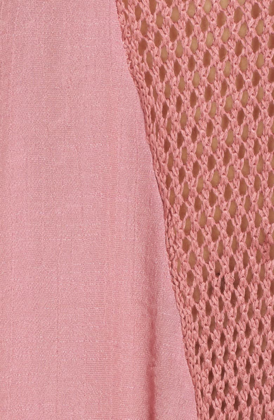 Shop Elan Crochet Inset Cover-up Dress In Mauve