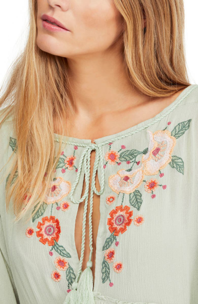 Shop Free People Spell On You Embroidered Minidress In Green