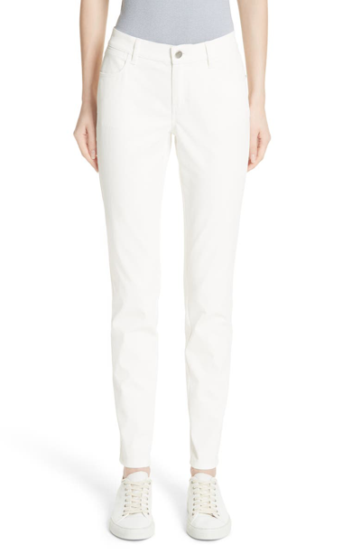 Shop Lafayette 148 Mercer Coated Skinny Jeans In White