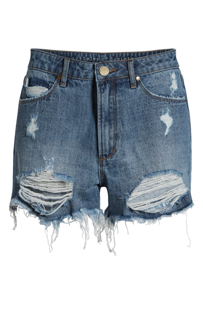 Shop Articles Of Society Meredith Ripped High Waist Denim Shorts In Freeport