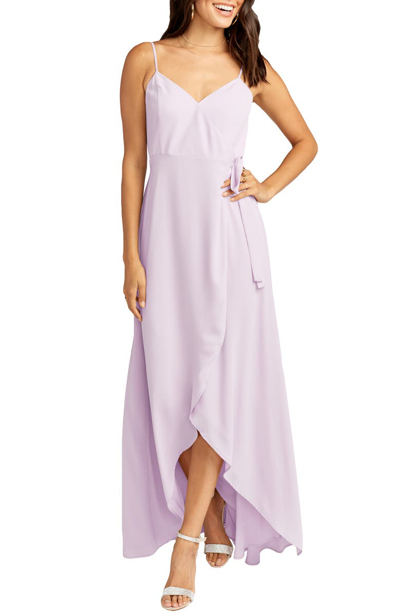 Shop Show Me Your Mumu Mariah Wrap Maxi Dress In Violet Chiffon