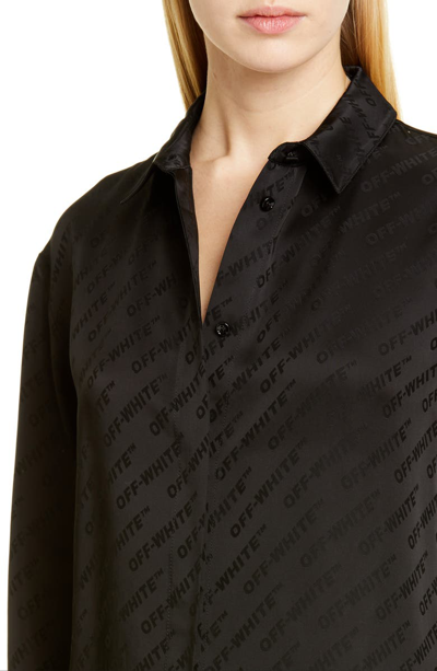 Shop Off-white Logo Jacquard Shirt In Black