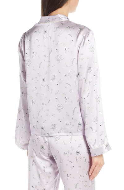 Shop Morgan Lane Ruthie Silk Pajama Top In Lilac