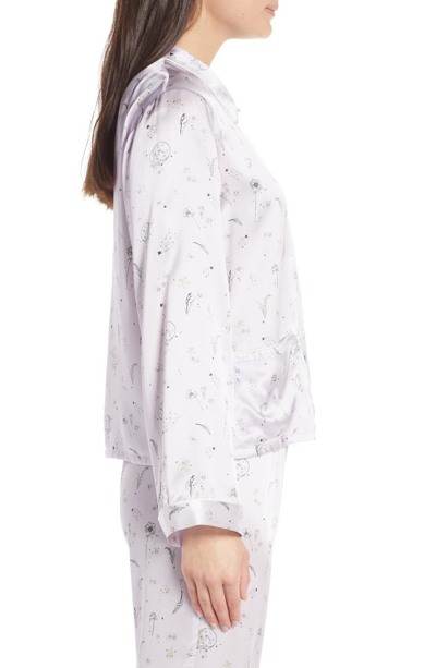 Shop Morgan Lane Ruthie Silk Pajama Top In Lilac