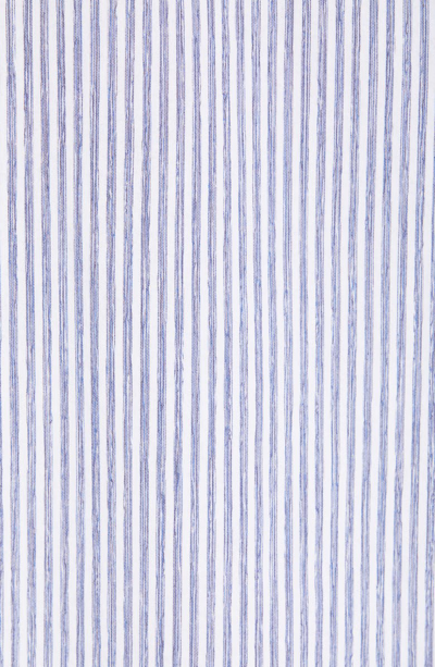 Shop Vince Stripe Oversize Cotton Blend Blouse In Indigo