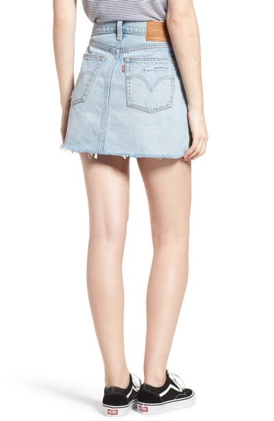 Shop Levi's Deconstructed Denim Skirt In Whats The Damage