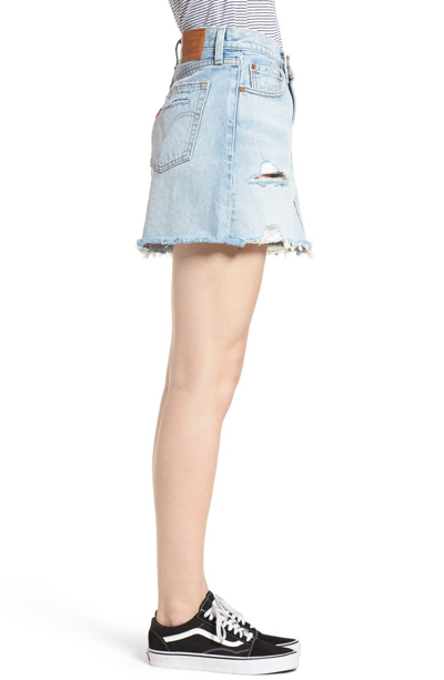 Shop Levi's Deconstructed Denim Skirt In Whats The Damage