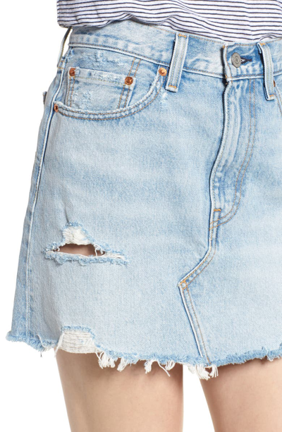 Shop Levi's Deconstructed Denim Skirt In Whats The Damage