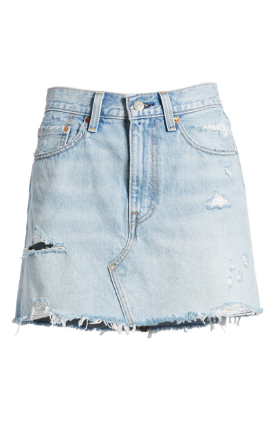 Shop Levi's Deconstructed Denim Skirt In Whats The Damage