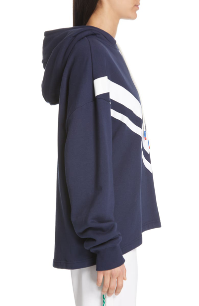 Shop Tory Sport Chevron French Terry Hoodie In Tory Navy
