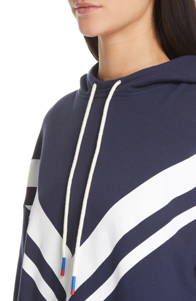 Shop Tory Sport Chevron French Terry Hoodie In Tory Navy