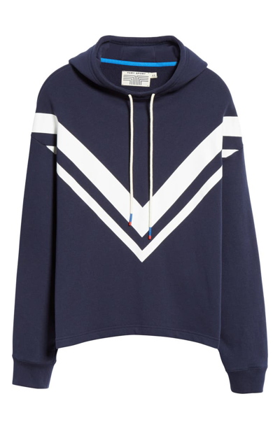 Shop Tory Sport Chevron French Terry Hoodie In Tory Navy